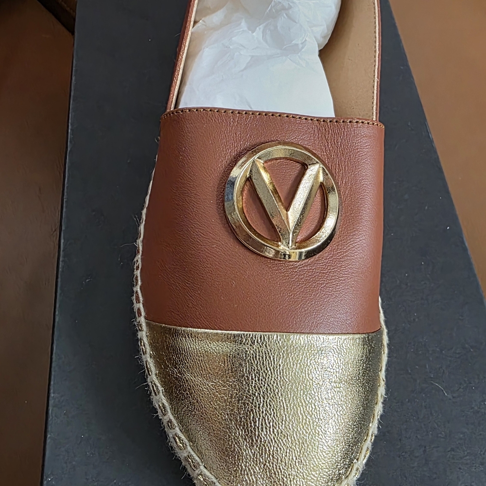 Valentino Brown and Gold Flats